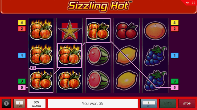 Игровой интерфейс Sizzling Hot 13